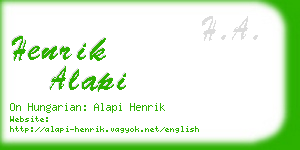 henrik alapi business card